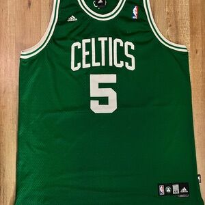 Adidas Green and White Basketball Jersey